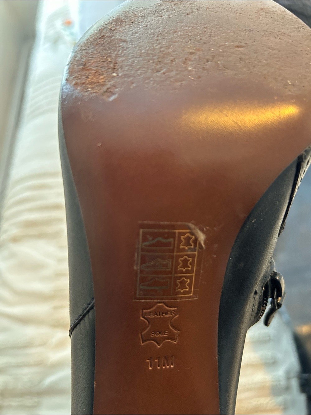 Tory Burch Black Leather Knee-High Block Heel Boots - Picture 5 of 5